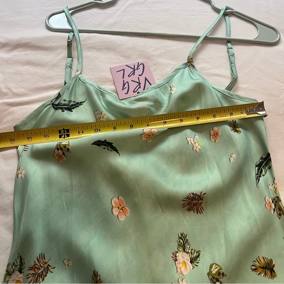 NWT VRG GRL Mint Green Floral Slip Dress Midi Adjustable Spaghetti Strap 8 - Picture 11 of 12